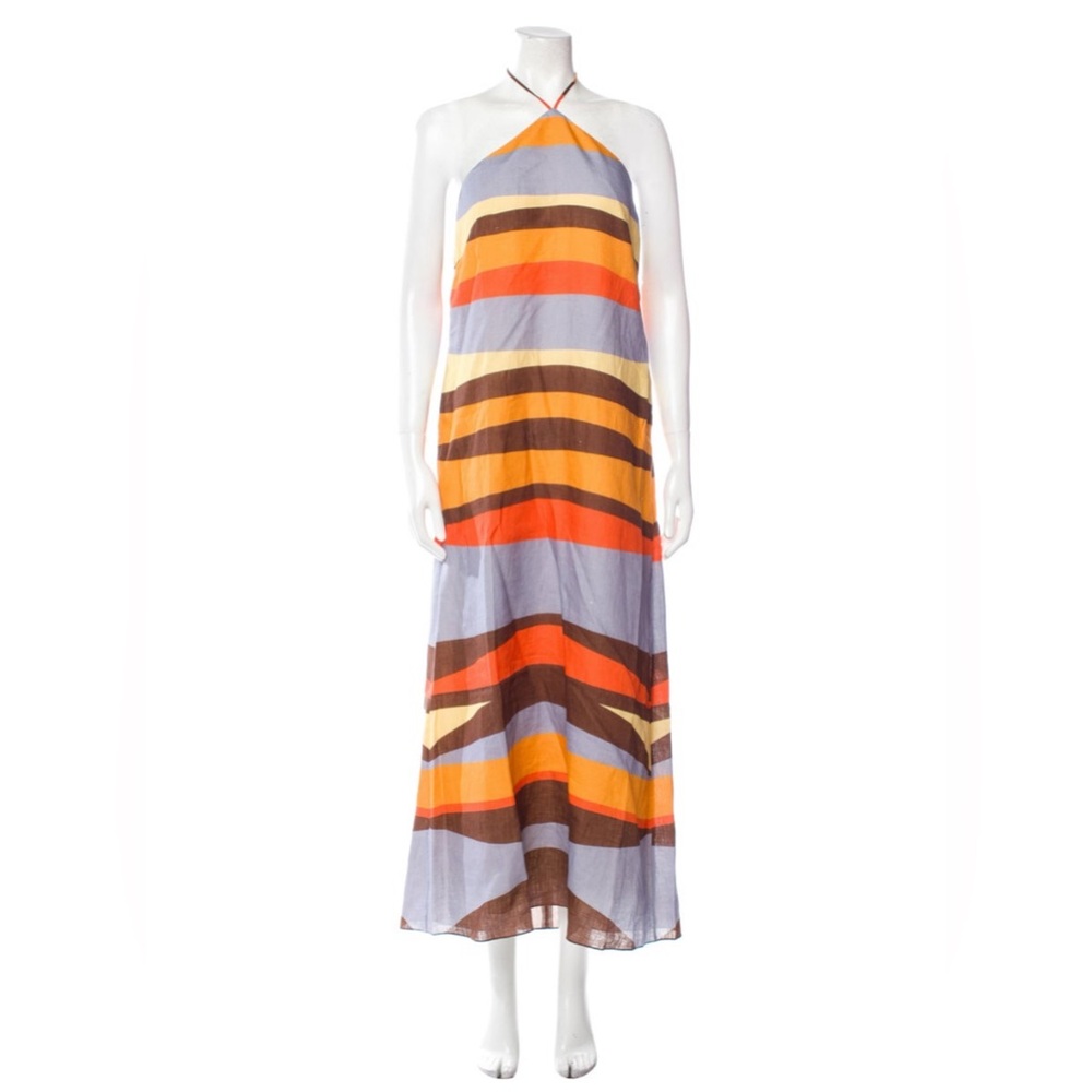 Striped Multicolor Halter Dress - Picture 4 of 6